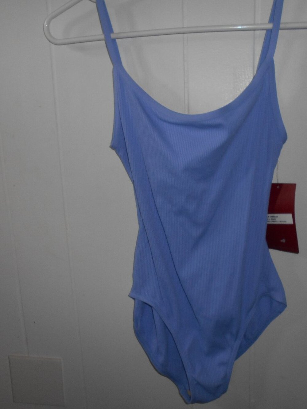 Blue Ribbed Camisole Leotard- Large Adult-NWT